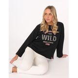Zwillingsherz Sweater »""Wild and Free""«, mit Used-Look Kanten, Leo Details und Stickerei