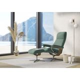 Stressless® Relaxsessel »View«, (Set, Relaxsessel mit Hocker), mit Hocker, mit Cross Base, Größe S, M & L, Holzakzent Eiche