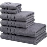 Bruno Banani Handtuch Set »Clement, Duschtücher, Handtücher, Seiftücher«, Set, 6 tlg., Frottier, mit dezent glänzender Streifenbordüre, einfarbig, aus 100% Baumwolle