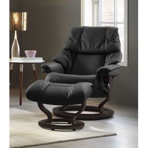 Stressless® Relaxsessel »Reno«, (Set, Relaxsessel mit Hocker), mit Hocker, mit Classic Base, Größe S, M & L, Gestell Braun