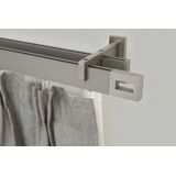 GARESA Gardinenstange »FLAT«, 2 läufig-läufig, Wunschmaßlänge, Rechteckprofil, Wandmontage, perfekter Lauf, modern, verlängerbar
