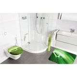 Sanilo Badaccessoire-Set »Green Leaf«, (Komplett-Set, 3 tlg.), bestehend aus WC-Sitz, Badteppich und Waschbeckenstöpsel