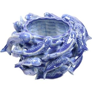 AM Design Dekovase »aus Keramik«, mit maritimem Fisch-Motiv in Blau