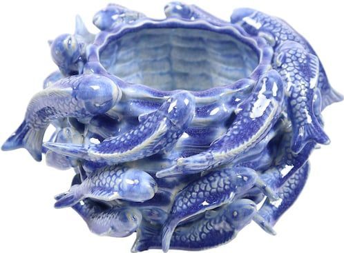 AM Design Dekovase »aus Keramik«, mit maritimem Fisch-Motiv in Blau