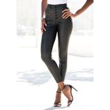 LASCANA Lederimitathose, mit sichtbarer Knopfleiste, enge Kunstlederhose, casual-chic