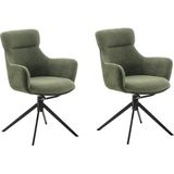 MCA furniture Esszimmerstuhl, Feingewebe, (2er-Set), drehbar 360°, Dreh- & Schwingfunktion, Sitzhöhe ca. 50 cm