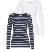 Flashlights Langarmshirt, (Packung, 2 tlg., 2er-Pack), Langarm, sehr figurbetonter Schnitt, aus 100% Baumwolle