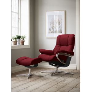Stressless® Relaxsessel »Mayfair«, (Set, Relaxsessel mit Hocker), mit Hocker, mit Cross Base, Größe S, M & L, Holzakzent Schwarz