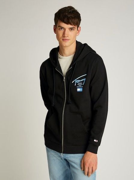 Tommy Jeans Sweatjacke »TJM REG SIG TWIST ZIPTHRU EXT«, mit großem Logo am Rücken
