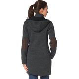 Polarino Strickfleecejacke, mit Kapuze, für den Übergang, aus Strickfleece, atmungsaktiv
