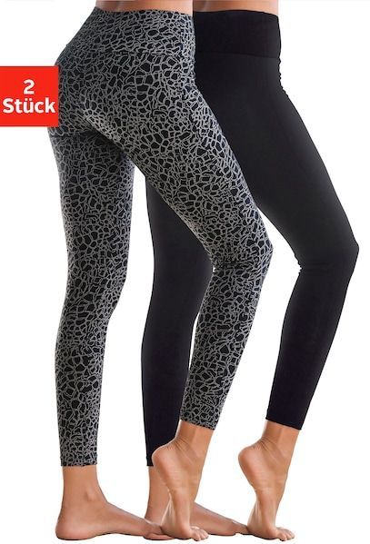 H.I.S Leggings, (2er-Pack), in bedruckt und uni