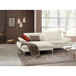 W.SCHILLIG Ecksofa »enjoy&MORE, mit tollem Sitzkomfort, elegant und bequem, L-Form«, mit Sitztiefenverstellung, Füße silber matt, Breite 294 cm