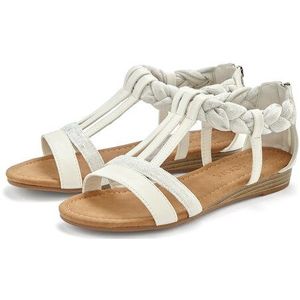 LASCANA Sandale »Sommerschuh«, Sandalette, Sommerschuh mit Verzierung und kleinem Keilabsatz VEGAN