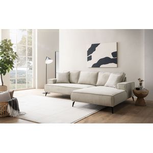 andas Ecksofa »TVINNU, L-Form in Cord, Sofa«, wahlweise Recamiere rechts/links, schwarze Füße, bequemer Sitzkomfort
