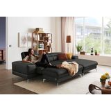 W.SCHILLIG Polsterhocker »piedroo, Designsofa mit tollem Sitzkomfort, bequem, L-Form«, Füße in Silber matt