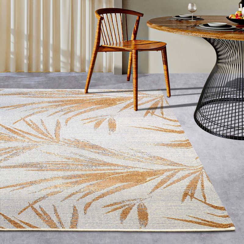 Villeroy & Boch Outdoorteppich »Leonie«, rechteckig, 3 mm Höhe, Outdoor, Flachgewebe, wetterfest, Balkon, Garten, floral, Terrasse