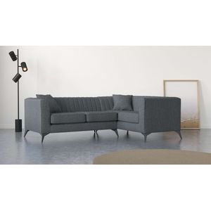 Places of Style Ecksofa »MATTHEW L-Form ideal für kleine Räume, Maße B/T/H: 240/167/74 cm«, elegantes Designsofa, Steppung im Rücken, incl. Zierkissen