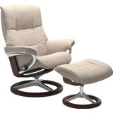 Stressless® Relaxsessel »Mayfair«, (Set, Relaxsessel mit Hocker), mit Hocker, mit Signature Base, Größe S, M & L, Gestell Braun