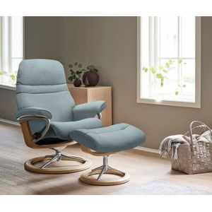 Stressless® Relaxsessel »Sunrise«, (Set, Relaxsessel mit Hocker), mit Signature Base, Größe M, Gestell Eiche