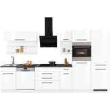 KOCHSTATION Küchenzeile »KS-Tulsa«, ohne E-Geräte, Breite 350 cm, schwarze Metallgriffe, MDF Fronten
