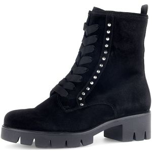 Gabor Schnürstiefelette, Blockabsatz, Plateau, Schnürboots mit Strasssteinen verziert