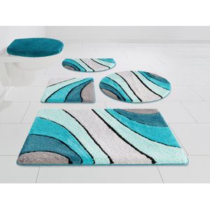 my home Badematte »Josie, Badvorleger, Badezimmer Teppich«, rutschhemmend beschichtet, fußbodenheizungsgeeignet-schnell trocknend-strapazierfähig, Badteppich, Badematten, rechteckig, rund & als 3-tlg. Set erhältlich