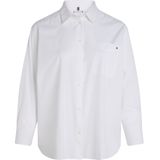 Tommy Hilfiger Curve Hemdbluse »CRV ESS COTTON EASY FIT SHIRT«, in Großen Größen, Brusttasche, Kellerfalte hinten, abgerundeter Saum