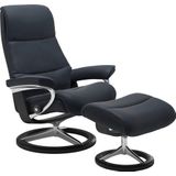 Stressless® Relaxsessel »View«, (Set, Relaxsessel mit Hocker), mit Signature Base, Größe L,Gestell Schwarz