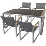 Garden Pleasure Garten-Essgruppe »AVERNA«, (5 tlg.), mit robustem Glastisch