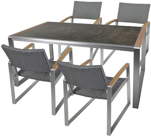 Garden Pleasure Garten-Essgruppe »AVERNA«, (5 tlg.), mit robustem Glastisch