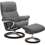 Stressless® Relaxsessel »Mayfair«, (Set, Relaxsessel mit Hocker), mit Hocker, mit Signature Base, Größe S, M & L, Gestell Braun