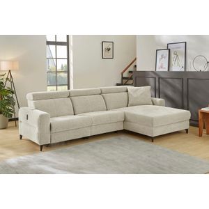 Jockenhöfer Gruppe Ecksofa »Monaco L-Form mit elektromotorischer Relaxfunktion und«, induktiver Lademöglichkeit + USB-A Ladeport, verstellbare Kopfstützen