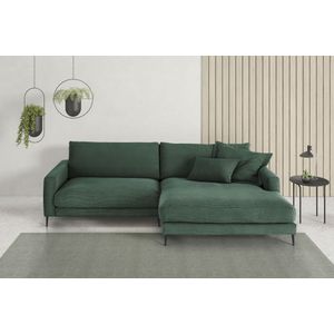 INOSIGN Ecksofa »Downtown, B/T/H: 272/190/84 cm L-Form«, weicher Sitzkomfort auch in Cord und Bouclé, incl. Zierkissen