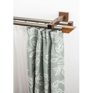 GARESA Gardinenschiene »Cubus, Quadros Innenlauf«, 2 läufig-läufig, Wunschmaßlänge, Innenlauf-Vorhanggarnitur, verlängerbar, Holz-Aluminium