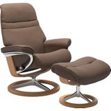 Stressless® Relaxsessel »Sunrise«, (Set, Relaxsessel mit Hocker), mit Signature Base, Größe S, Gestell Eiche
