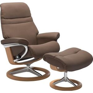 Stressless® Relaxsessel »Sunrise«, (Set, Relaxsessel mit Hocker), mit Signature Base, Größe S, Gestell Eiche