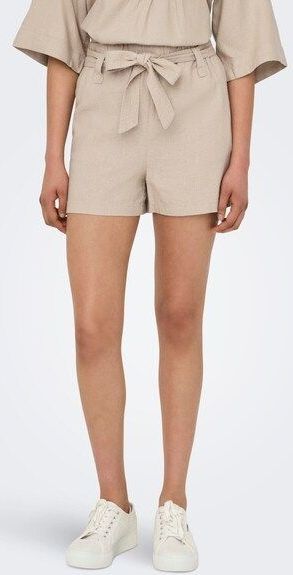 ONLY Shorts »ONLCARO HW LINEN BL BELT SHORTS CC PNT«, mit Leinen