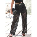 LASCANA Schlupfhose, aus transparenter Spitzenware mit integrierter Shorts