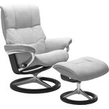 Stressless® Relaxsessel »Mayfair«, (Set, Relaxsessel mit Hocker), mit Hocker, mit Signature Base, Größe S, M & L, Gestell Schwarz