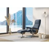 Stressless® Relaxsessel »View«, (Set, Relaxsessel mit Hocker), mit Hocker, mit Cross Base, Größe S, M & L, Holzakzent Eiche
