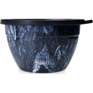 S'well Salatschüssel »S'well Onyx Salad Bowl Kit, 1.9L«, 3 tlg., aus Edelstahl, Therma-S'well®-Technologie, vakuumisolierten Außenschale