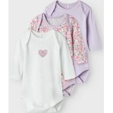 Name It Langarmbody »NBFBODY 3P LS LILAC PETIT FLOWER NOOS«