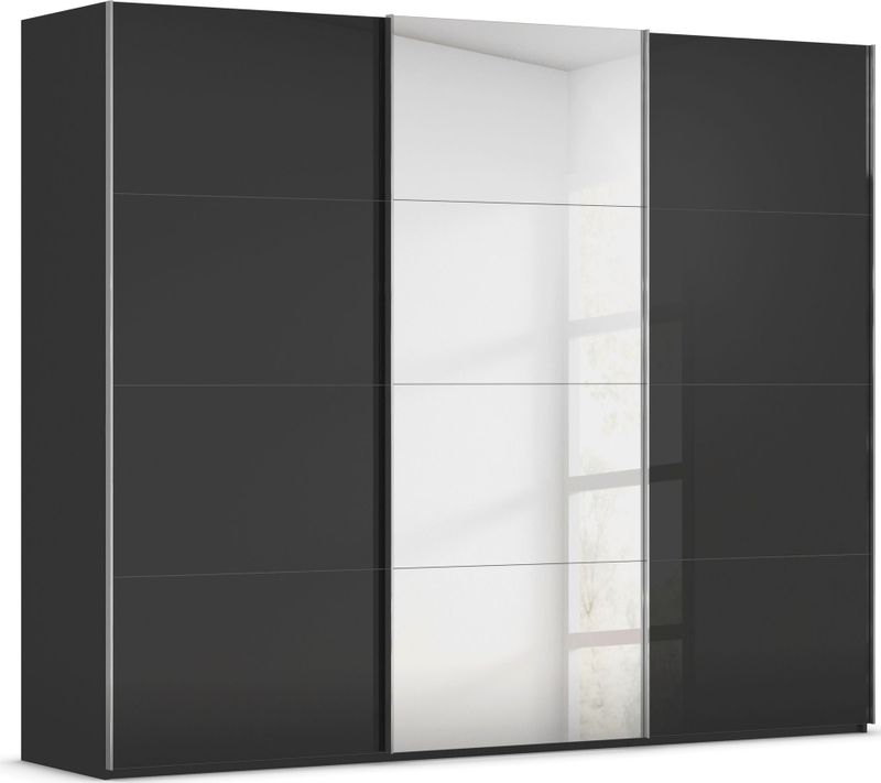 rauch Schwebetürenschrank »Kleiderschrank Schrank Garderobe Schlafzimmerschrank SCALE-FYRA«, edle viergeteilte Türen Spiegel/Glas-Mix viele Farben MADE IN GERMANY