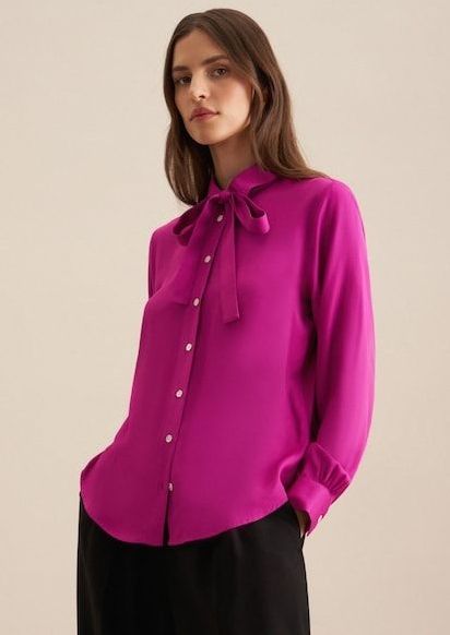seidensticker Hemdbluse »Schwarze Rose«, Langarm Kragen Uni