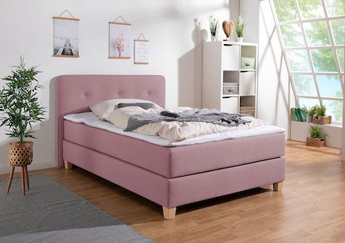 Home affaire Boxspringbett »Fargo«, inkl. Topper, in 3 Matratzenarten, in Samt- oder Strukturstoff
