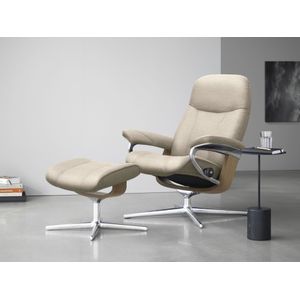 Stressless® Relaxsessel »Consul«, (Set, Relaxsessel mit Hocker), mit Hocker, mit Cross Base, Größe S, M & L, Holzakzent Eiche