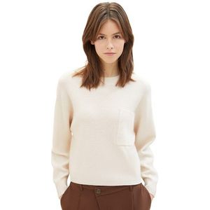 TOM TAILOR Denim Strickpullover, mit aufgesetzter Brusttasche - aus weich fließender Viskose