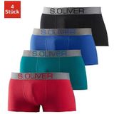 s.Oliver Hipster, (Packung, 4 St.), knapp sitzende Boxershorts für Herren aus Baumwoll-Mix