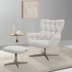 INOSIGN Drehsessel »VERGAS Ohrensessel mit Hocker im Set«, Relaxsessel mit 360-Grad-Drehfunktion u. Hocker, Web-Stoff