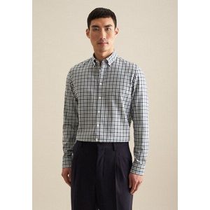 seidensticker Flanellhemd »Slim«, Slim Langarm Button-Down-Kragen Karo